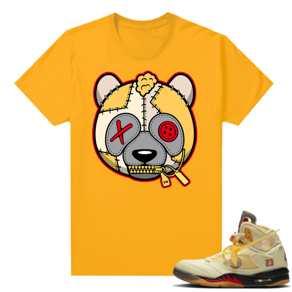 OFF White Jordan 5 Sail Sneaker Tees Shirts - Gold - Misunderstood Panda