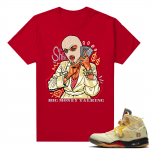 OFF White Jordan 5 Sail Sneaker Tees Shirts - Red - Big Money Talking