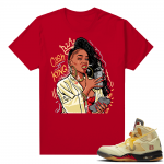 OFF White Jordan 5 Sail Sneaker Tees Shirts - Red - Cash is King