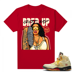 OFF White Jordan 5 Sail Sneaker Tees Shirts - Red - Got My Bred Up