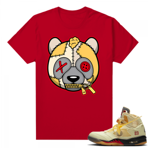 OFF White Jordan 5 Sail Sneaker Tees Shirts - Red - Misunderstood Panda