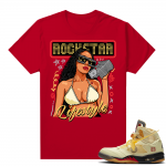 OFF White Jordan 5 Sail Sneaker Tees Shirts - Red - Rockstar Lifestyle