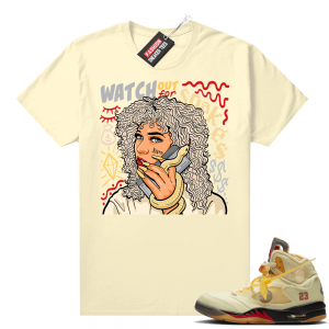 OFF White Jordan 5 Sail Sneaker Tees Shirts - Sail - Watch Out For Snakes