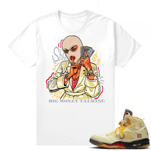 OFF White Jordan 5 Sail Sneaker Tees Shirts - White - Big Money Talking