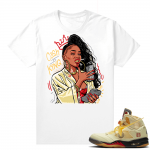 OFF White Jordan 5 Sail Sneaker Tees Shirts - White - Cash is King