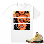 OFF White Jordan 5 Sail Sneaker Tees Shirts - White - Lit