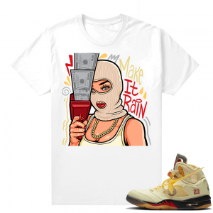 OFF White Jordan 5 Sail Sneaker Tees Shirts - White - Make it Rain