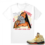 OFF White Jordan 5 Sail Sneaker Tees Shirts - White - Time Is Money