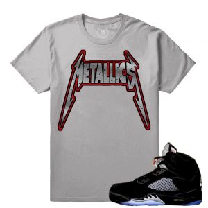 Match Jordan 5 Black Metallic OG | Metallic 5s | Grey T shirt