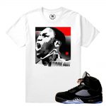 Match Jordan 5 Black Metallic OG | MJ MonoChrome | White T shirt