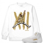 Match OVO 12 Jordan Retro | Air Drizzy | White Crewneck Sweatshirt