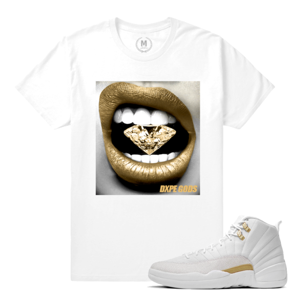 Match OVO 12 Jordan Retro | Diamond Lips | White T shirt