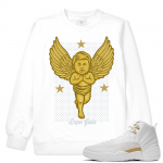 Match OVO 12 Jordan Retro | Praying Angel | White Crewneck Sweatshirt