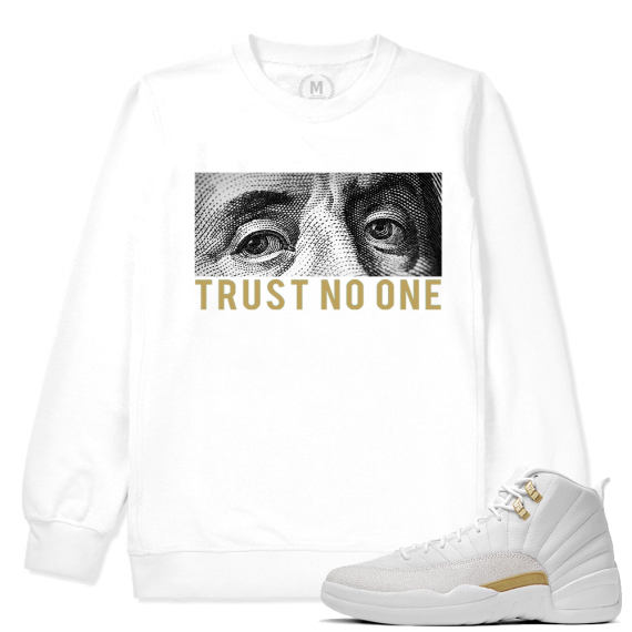 Match OVO 12 Jordan Retro | Trust No One | White Crewneck Sweatshirt