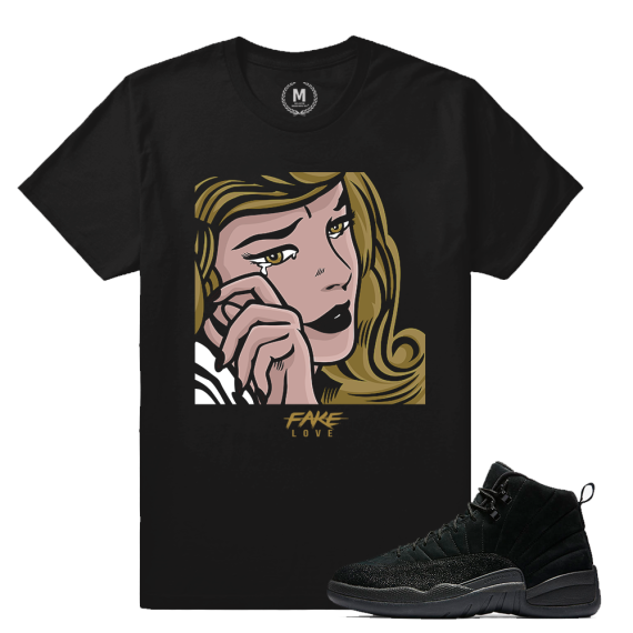 Match Jordan OVO 12 Black | Fake Love V2 | Black T shirt