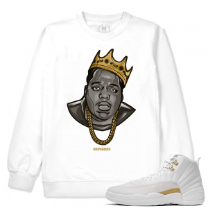 Match OVO 12 Jordan Retro | Biggie Statue | White Crewneck Sweatshirt