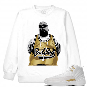 Match OVO 12 Jordan Retro | Biggie Bad Boy | White Crewneck Sweatshirt