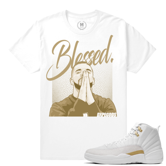 Match OVO 12 Jordan Retro| Im Blessed | White T shirt