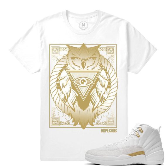 Match OVO 12 Jordan Retro| Dxpe Gods All Seeing Owl | White T shirt