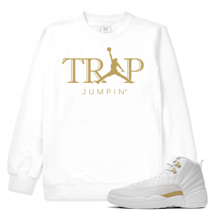 Match OVO 12 Jordan Retro | Trap Jumpin | White Crewneck Sweatshirt