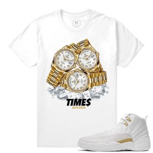 Match OVO 12 Jordan Retro| Time is Money Dxpe Gods | White T shirt