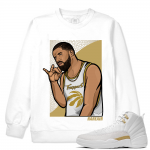 Match OVO 12 Jordan Retro | 6 God | White Crewneck Sweatshirt