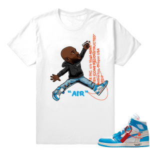 Off-White Jordan 1 UNC shirt to match  Air Virgil  White Tee