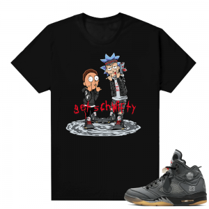 Off white 5s Jordan shirt - black - Get Schwifty