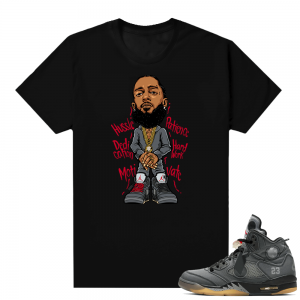 Off white 5s Jordan shirt - black - Nipsey Hussle