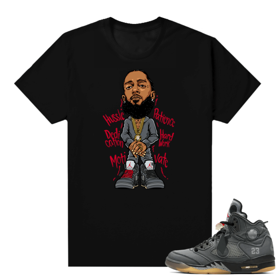 Off white 5s Jordan shirt - black - Nipsey Hussle