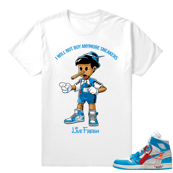 Off white Air Jordan 1 shirt  Sneakerhead Pinocchio  White Tee