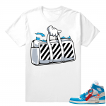 Off white Jordan 1 UNC sneaker shirt  Secure the Bag  White Tee