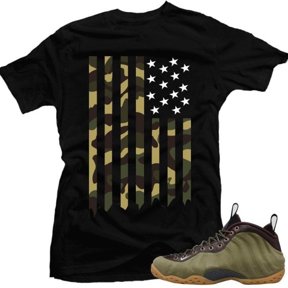 Olive Foams | Matching shirt 'Camo Flag' | Black Shirt