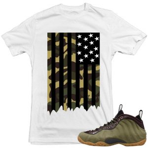 Olive Foams | Matching shirt 'Camo Flag' | White Shirt