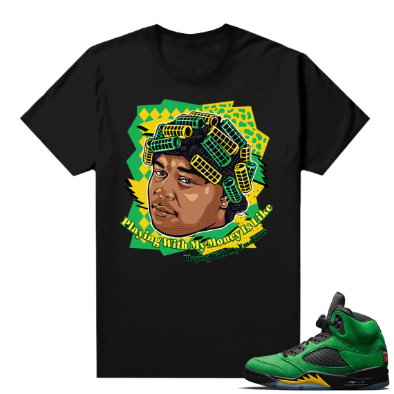 Oregon 5s sneaker tees shirts - Black - Big Worm