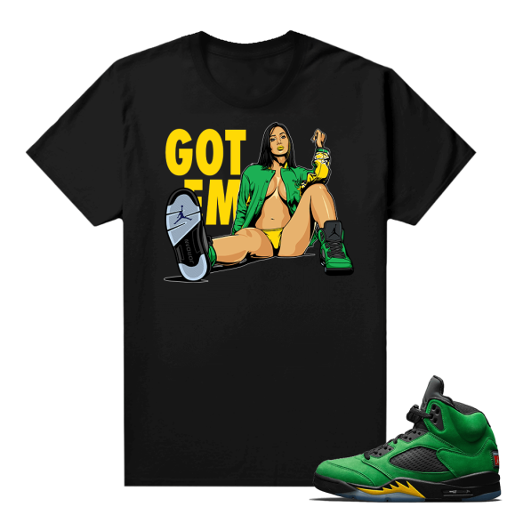 Oregon 5s sneaker tees shirts - Black - Got Em 5s