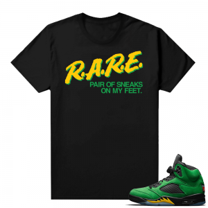 Oregon 5s sneaker tees shirts - Black -Rare Pair