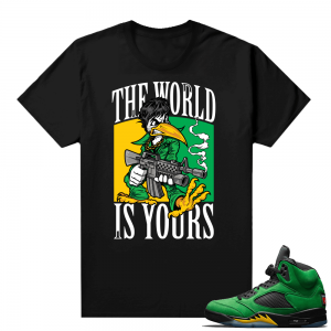 Oregon 5s sneaker tees shirts - Black - The World is Yours