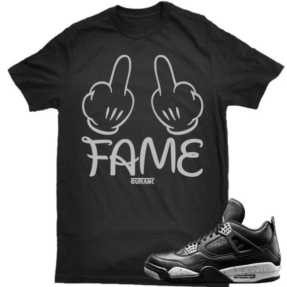 Oreo 4s matching sneaker tees shirts |Fame Sneaker Tee Black | Streetwear Online