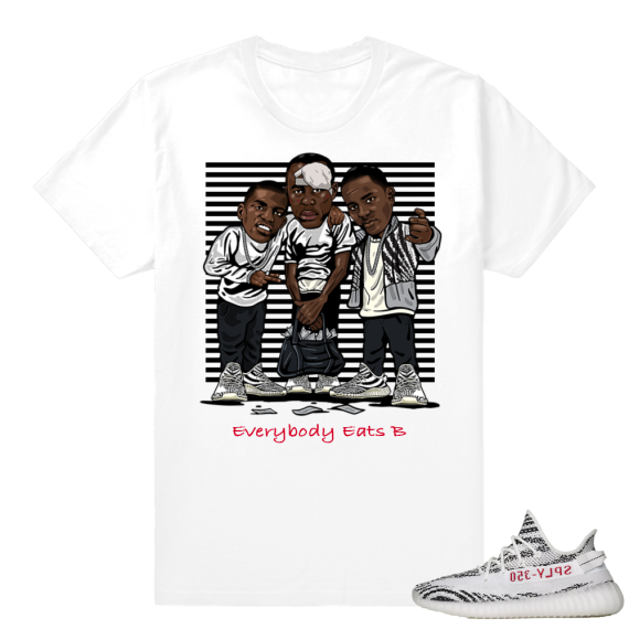 Paid In Full Yeezy Zebra t-shirt | Everybody Eats B | White shirt