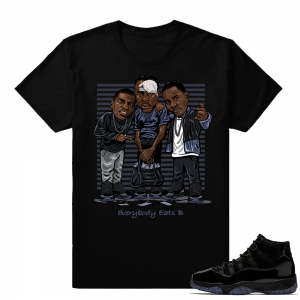 Paid in full shirt match Jordan 11  Cap and Gown 11  Black tee