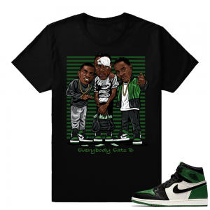 Pine Green 1 Jordan shirt | Everybody Eats B | Black shirt