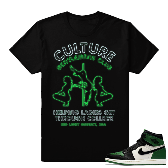 Pine Green 1s Gentlemens Club | Black shirt