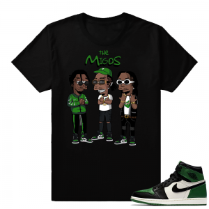 Pine Green 1s Migos | Black shirt