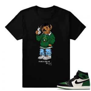 Pine Green 1s Pablo Bear | Black shirt