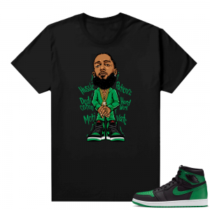 Pine Green 1s shirt Black - Nipsey Hussle