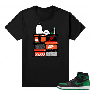 Pine Green 1s shirt Black - Sneakerhead Snoopy