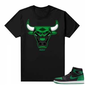 Pine Green 1s shirt Black - Rare Air Bull