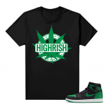 Pine Green 1s shirt Black - St. Patty's Day Highrish