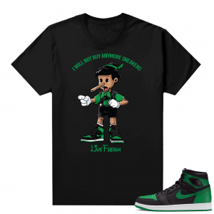 Pine Green 1s shirt Black - Sneakerhead Pinocchio